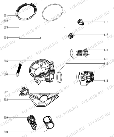 Взрыв-схема посудомоечной машины Electrolux ESL9472LO - Схема узла Hydraulic System 272